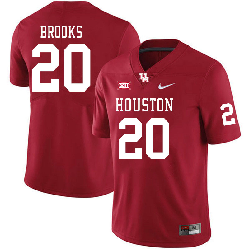 Men #20 Antonio Brooks Houston Cougars Big 12 XII College Football Jerseys Stitched-Red